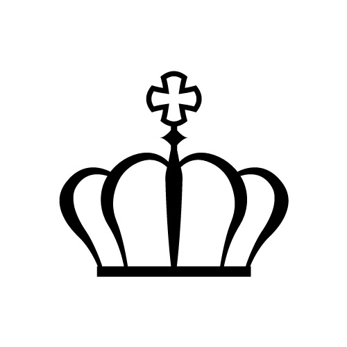 十字架をあしらえたシンプルな王冠のイラスト