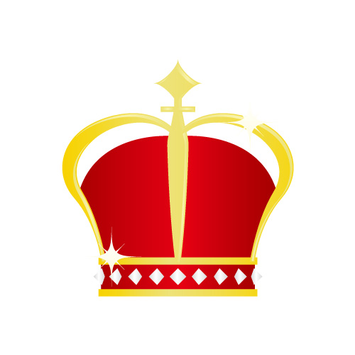 金と赤の艶やかな冠イラスト素材