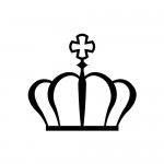 十字架をあしらえたシンプルな王冠のイラスト