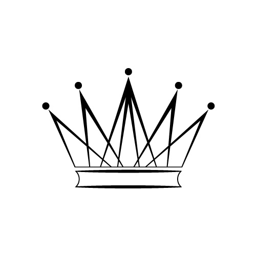 シャープなラインでできた王冠のシルエットイラスト 無料 商用可能 王冠 クラウン素材
