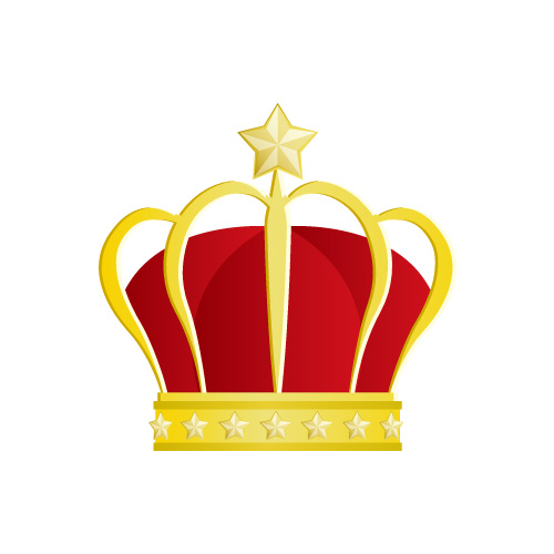 【無料・商用可能】王冠・クラウン素材星の飾りが施された王冠のイラスト