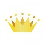 金色のシンプルな王冠フリー素材