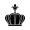 百合の紋章が飾られた王冠のシルエットイラスト素材